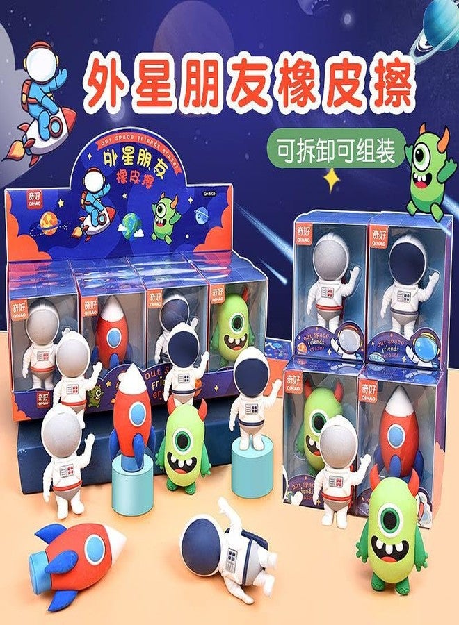 HEYOL Space Themed 3D Big Size Erasers || Cute Space Puzzle Pencil Erasers || Astronaut Spaceship Rubber for Best Return Gift for Kids, Girls & Boys Pack of 1 (Astronaut - Blue) - Image 3